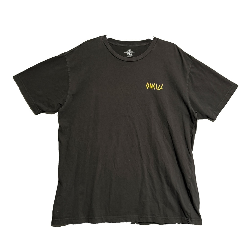 O'Neill T-Shirt Mens 2XL Black Modern Fit Heavy Metal Surf Graphic Skate Grunge